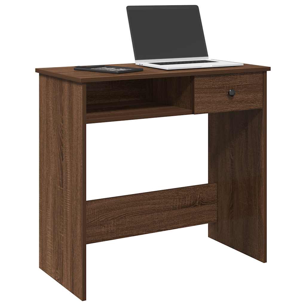 Desk Brown Oak Look 80x40x75 cm Engineered Wood