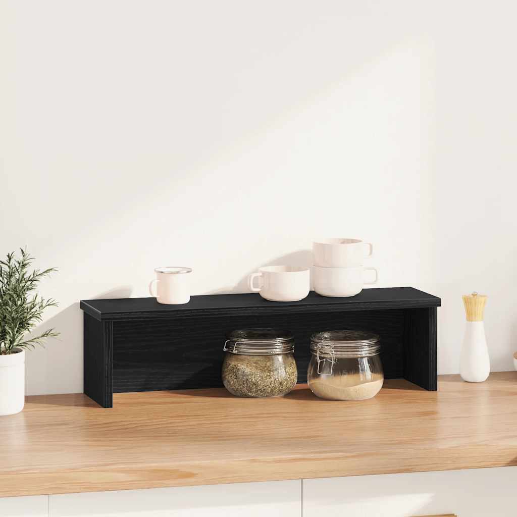 Küchenregal Stapelbar Schwarz 50x15x16 cm Holzwerkstoff