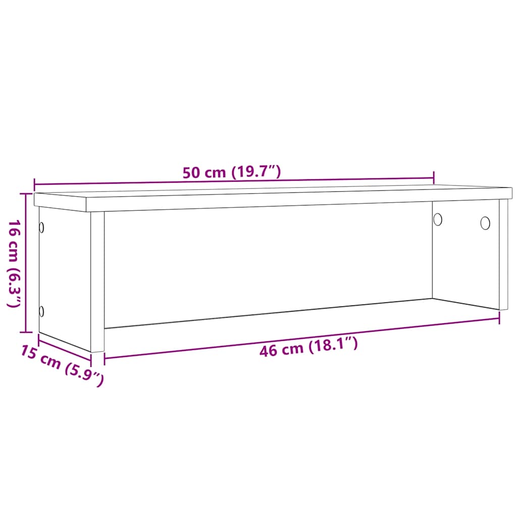 Küchenregal Stapelbar Sonoma-Eiche 50x15x16 cm Holzwerkstoff