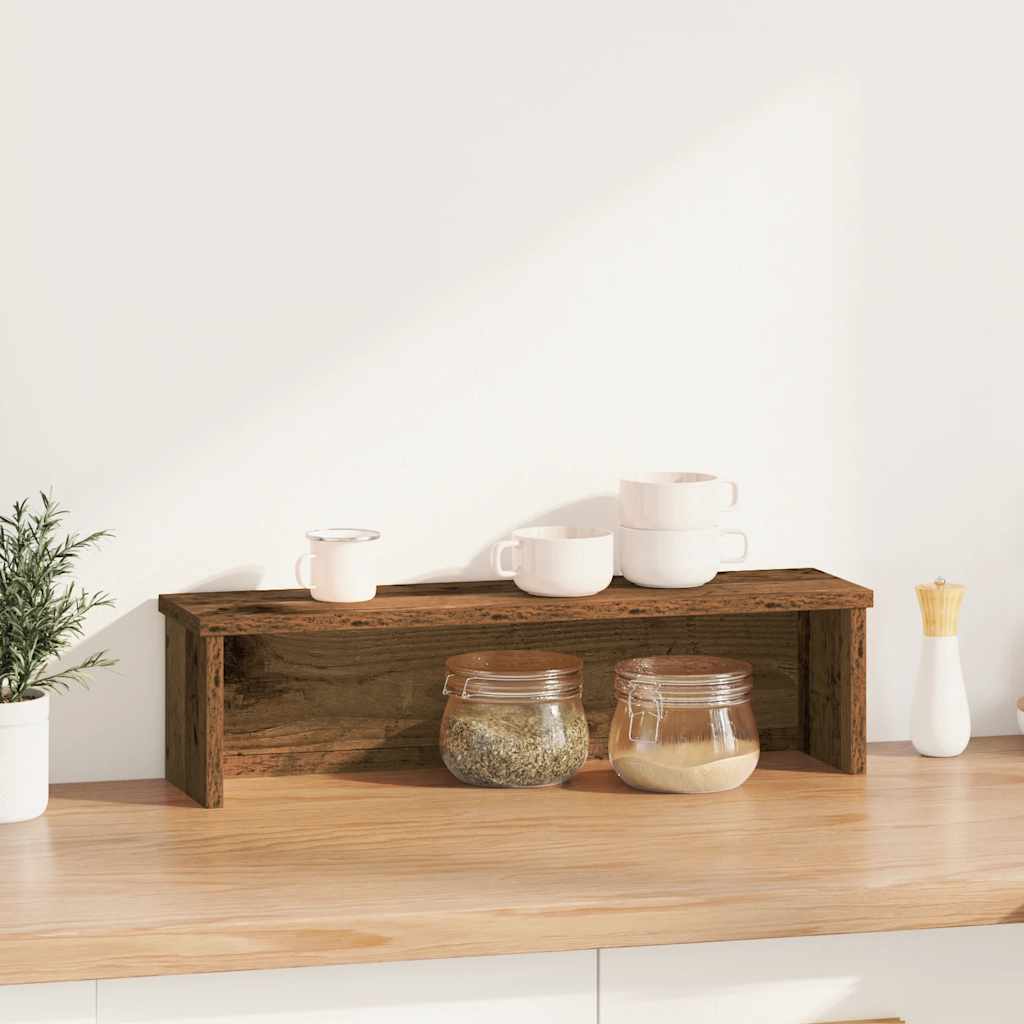 Küchenregal Stapelbar Altholz-Optik 60x15x16 cm Holzwerkstoff