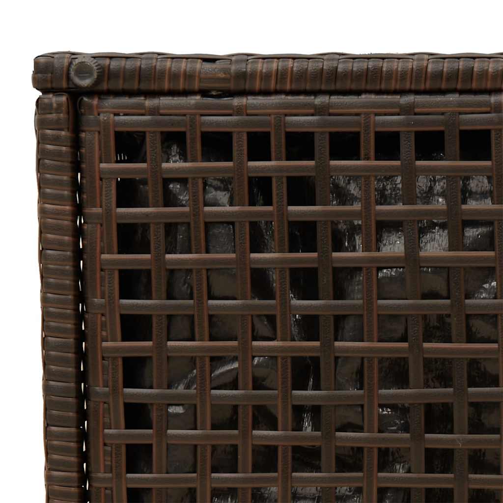 Gartenhocker mit Kissen 2 Stk. Braun 40x40x43 cm Poly Rattan