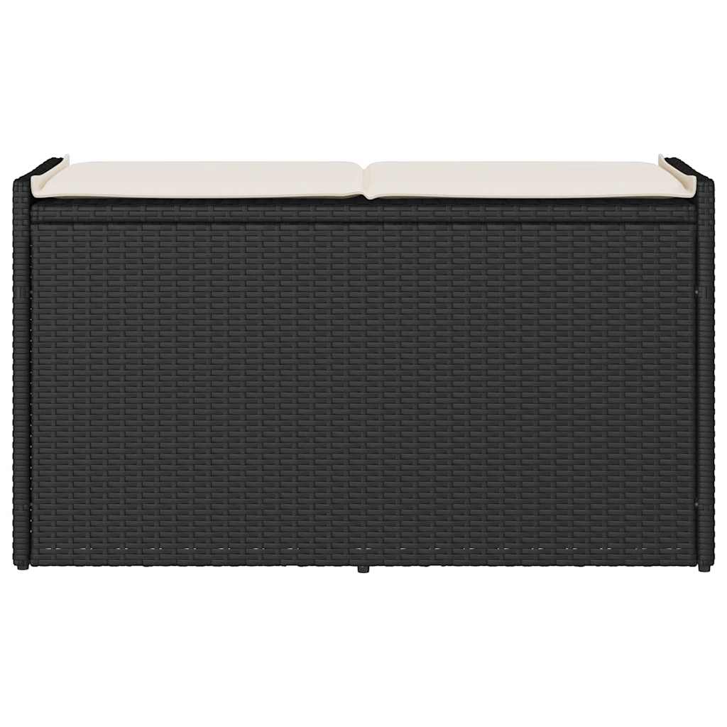 Outdoor-Sitzbank mit Stauraum und Kissen Schwarz 100 cm