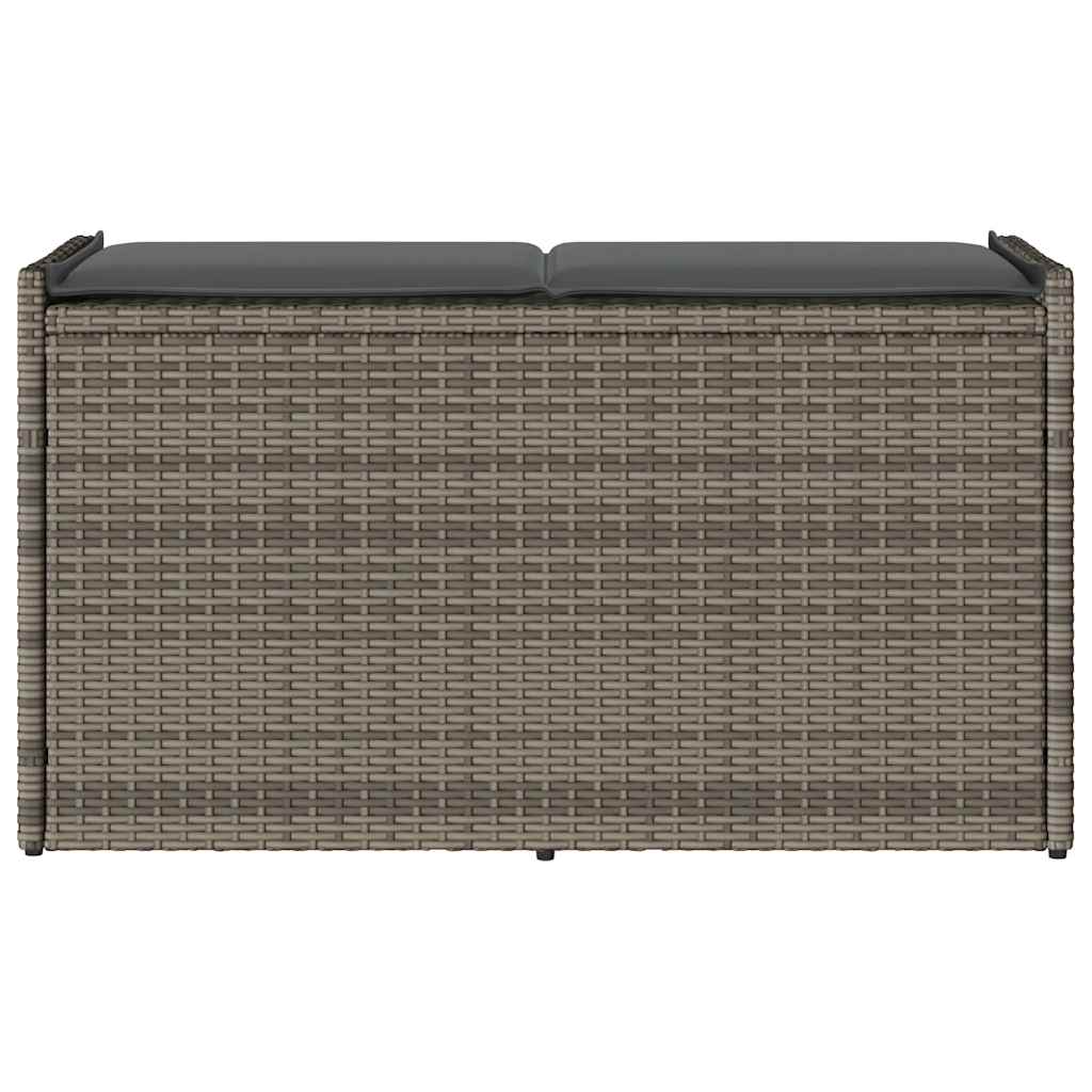 Outdoor-Sitzbank mit Stauraum und Kissen Grau 100 cm