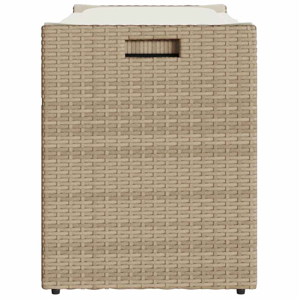 Outdoor-Sitzbank mit Stauraum und Kissen Beige 100 cm