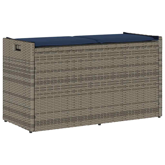 Outdoor-Sitzbank mit Stauraum und Kissen Grau 100 cm