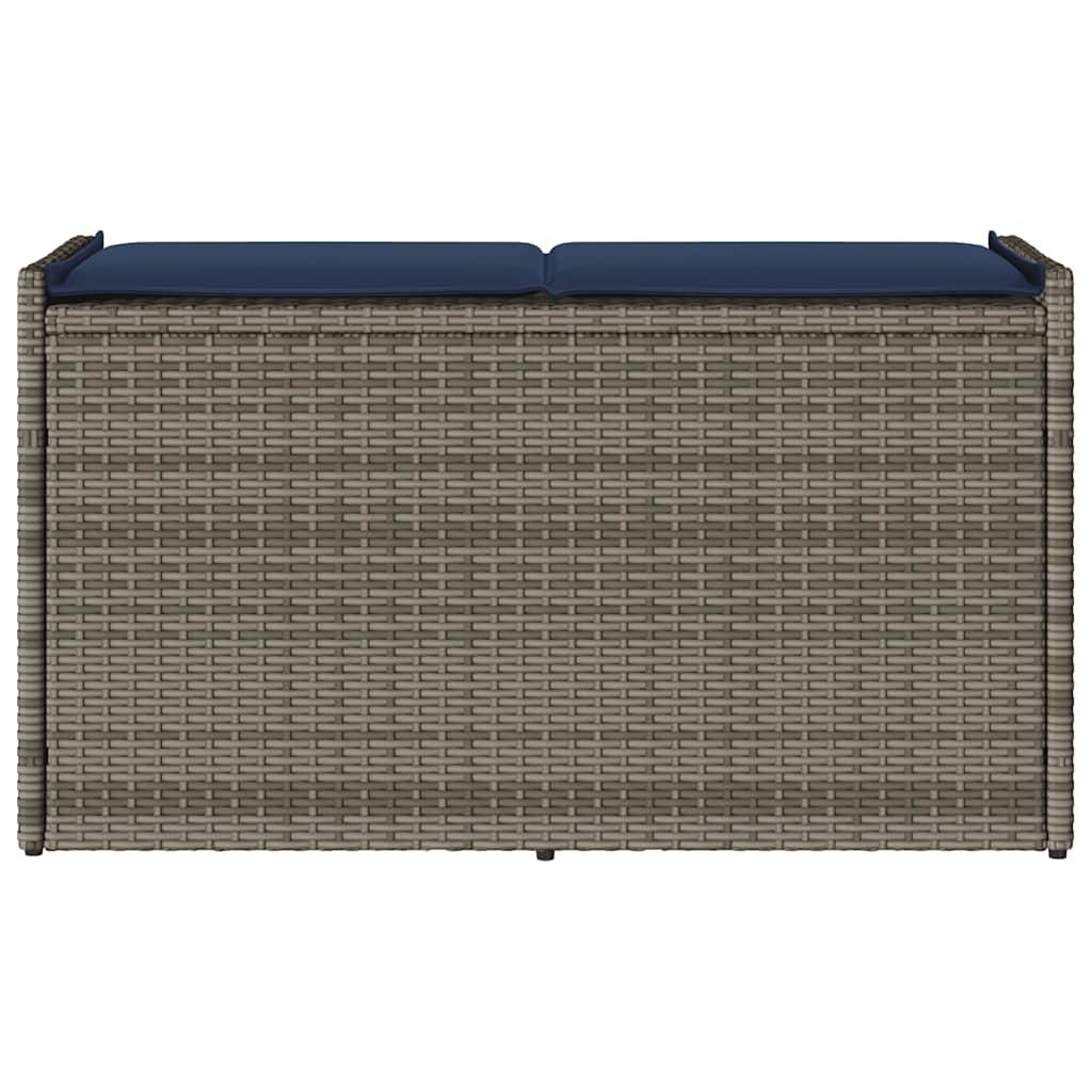 Outdoor-Sitzbank mit Stauraum und Kissen Grau 100 cm