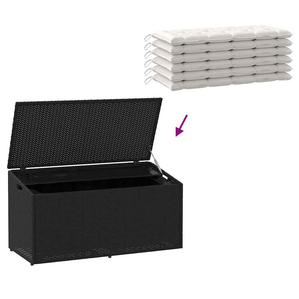 Garten-Aufbewahrungsbox Schwarz 110 x 50 x 58 cm Poly Rattan