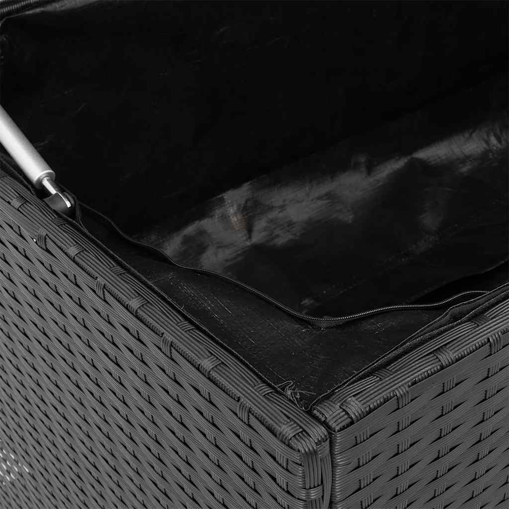 Garten-Aufbewahrungsbox Schwarz 110 x 50 x 58 cm Poly Rattan