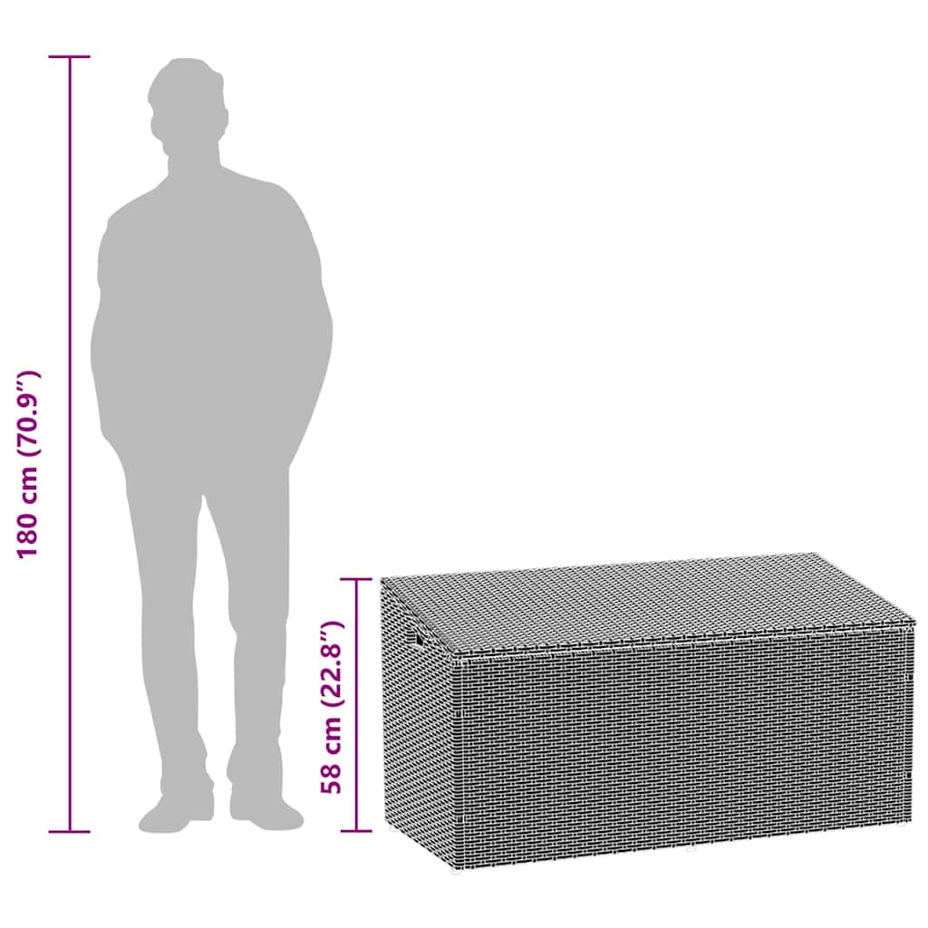 Garten-Auflagenbox Braun 110x50x58 cm Poly Rattan