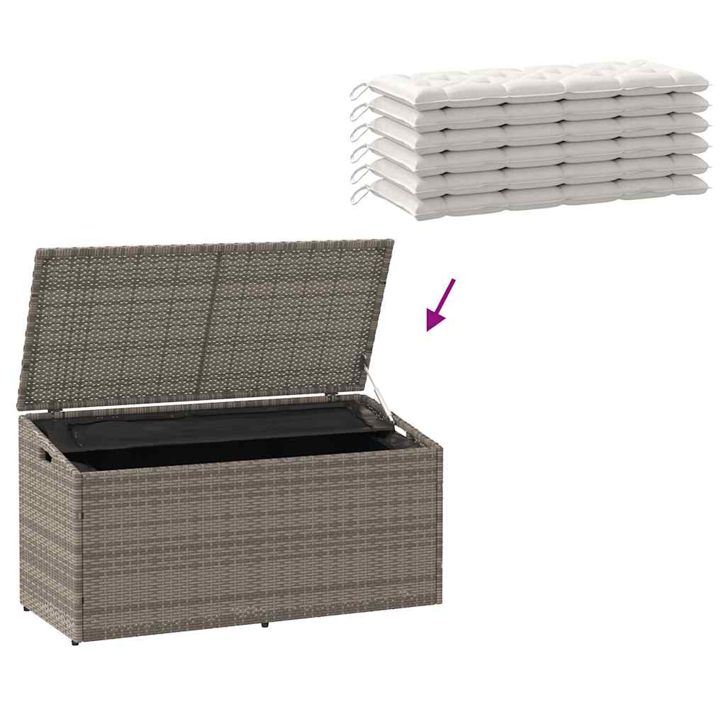 Garten-Aufbewahrungsbox Grau 110 x 50 x 58 cm Poly Rattan