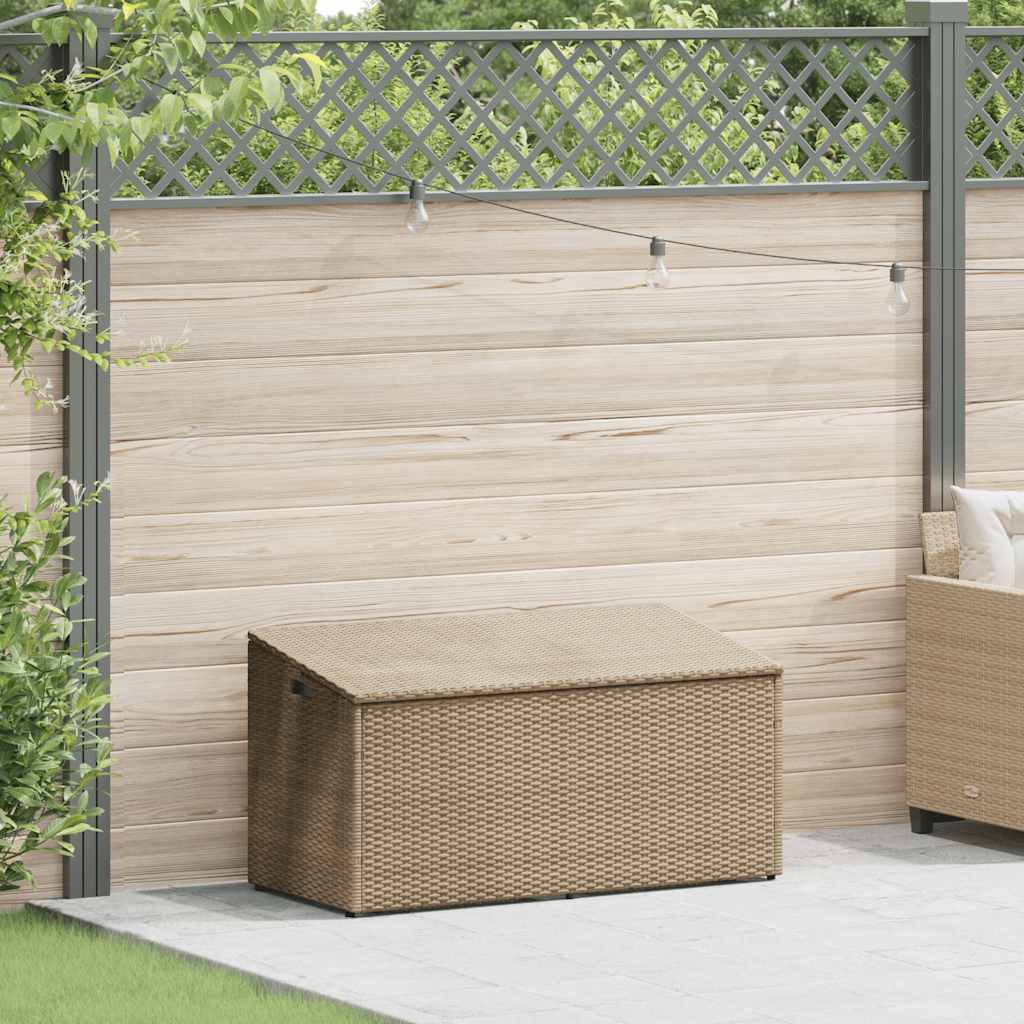Garten-Aufbewahrungsbox Beige 110 x 50 x 58 cm Poly Rattan