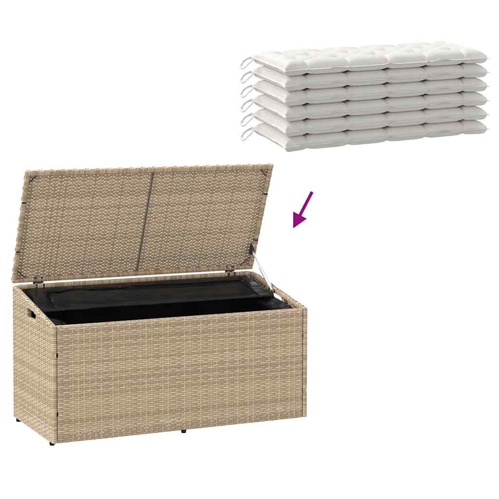 Garten-Aufbewahrungsbox Beige 110 x 50 x 58 cm Poly Rattan