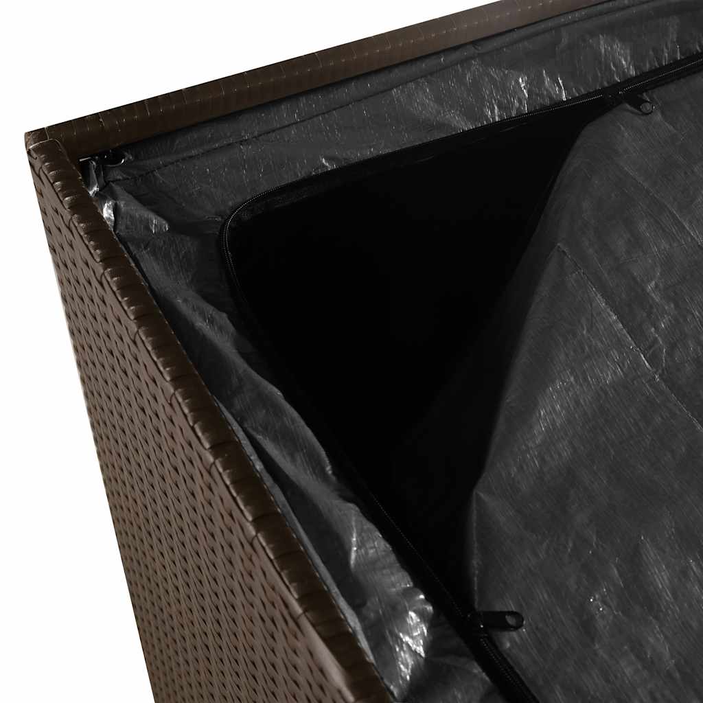 Garten-Auflagenbox Braun 220x50x58 cm Poly Rattan