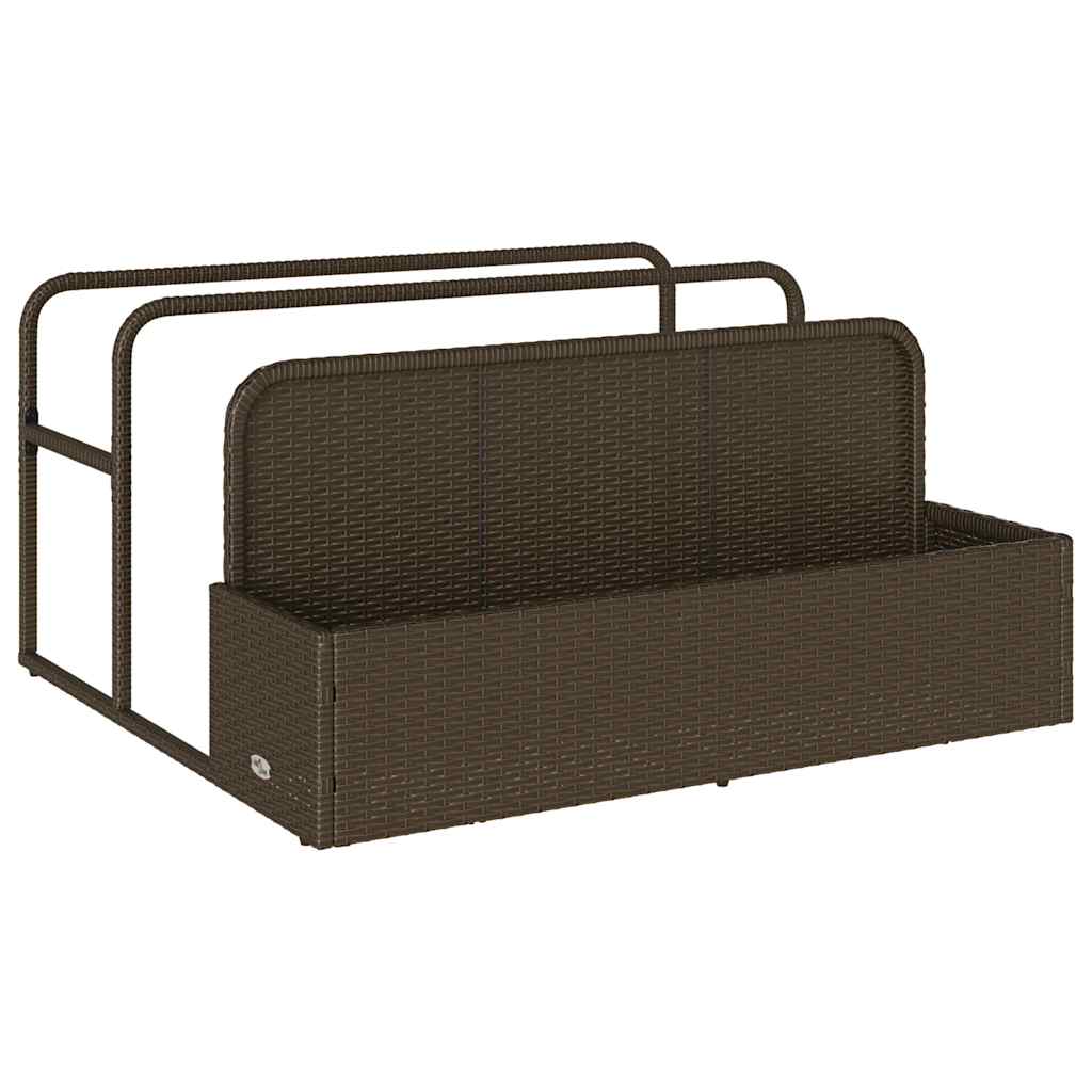 Coffre de rangement pour piscine marron 110x100x57 cm en poly rotin