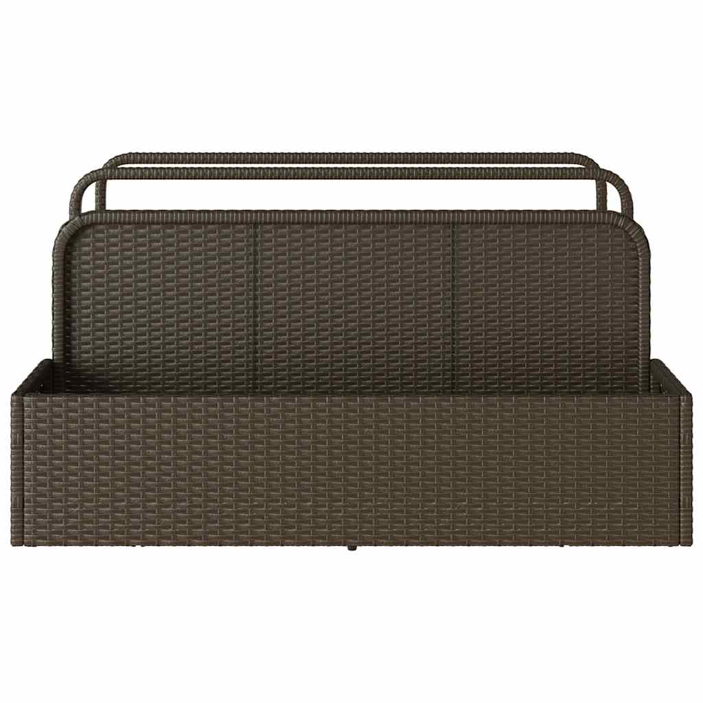 Coffre de rangement pour piscine marron 110x100x57 cm en poly rotin