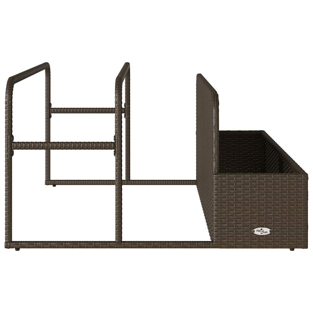 Coffre de rangement pour piscine marron 110x100x57 cm en poly rotin