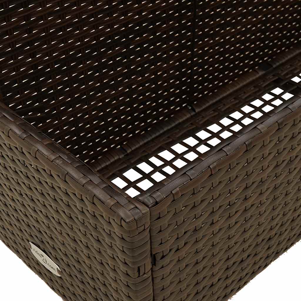 Coffre de rangement pour piscine marron 110x100x57 cm en poly rotin