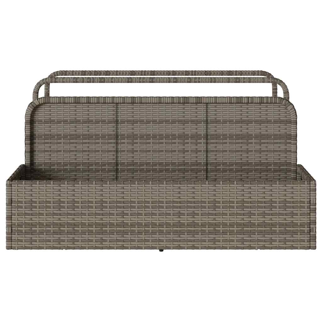 Coffre de rangement de piscine gris 110x100x57 cm en poly rotin