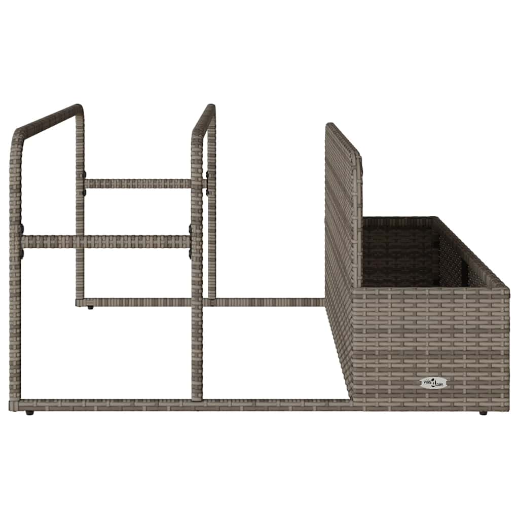 Coffre de rangement de piscine gris 110x100x57 cm en poly rotin
