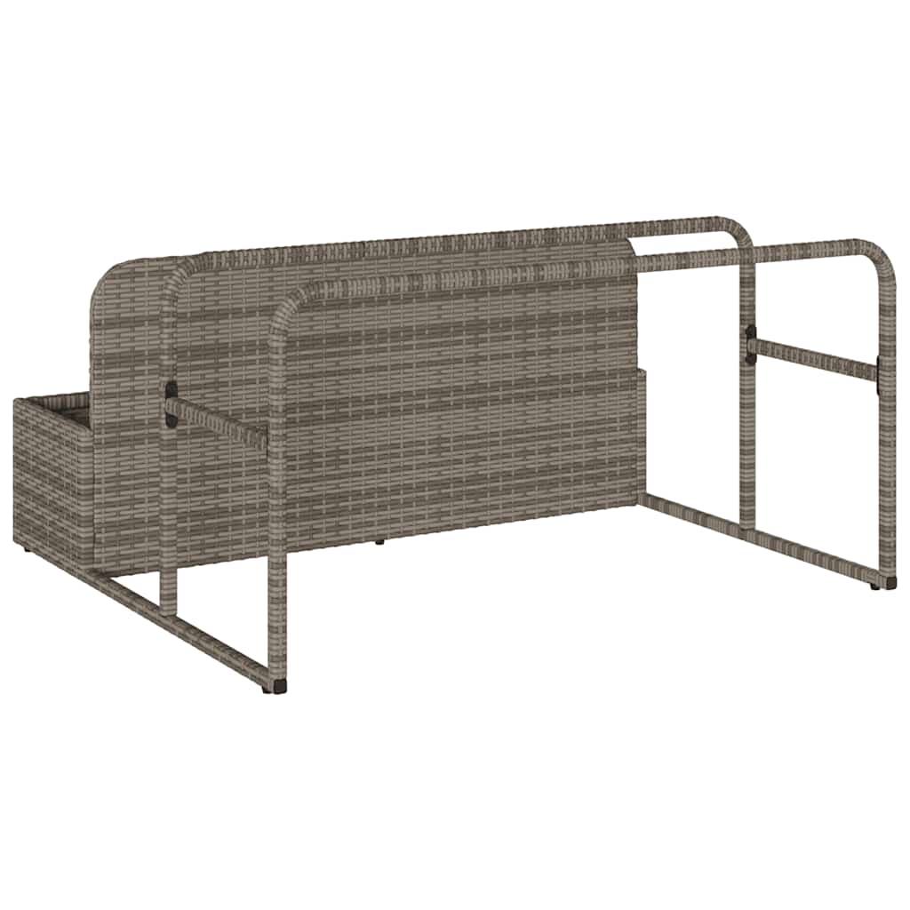 Coffre de rangement de piscine gris 110x100x57 cm en poly rotin