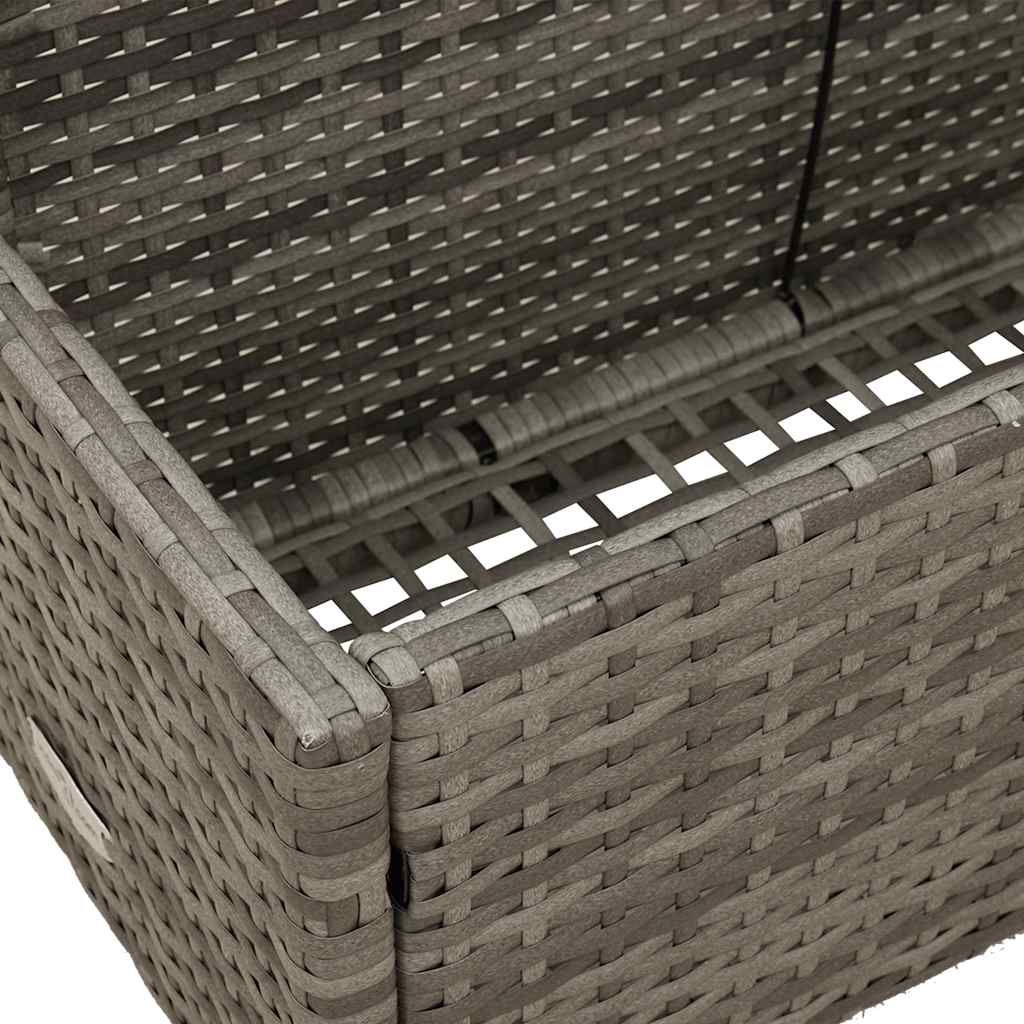 Coffre de rangement de piscine gris 110x100x57 cm en poly rotin
