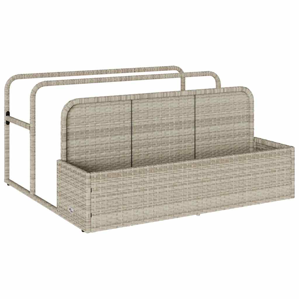 Pool Storage Box Light Grey 110x100x57 cm Poly Rattan