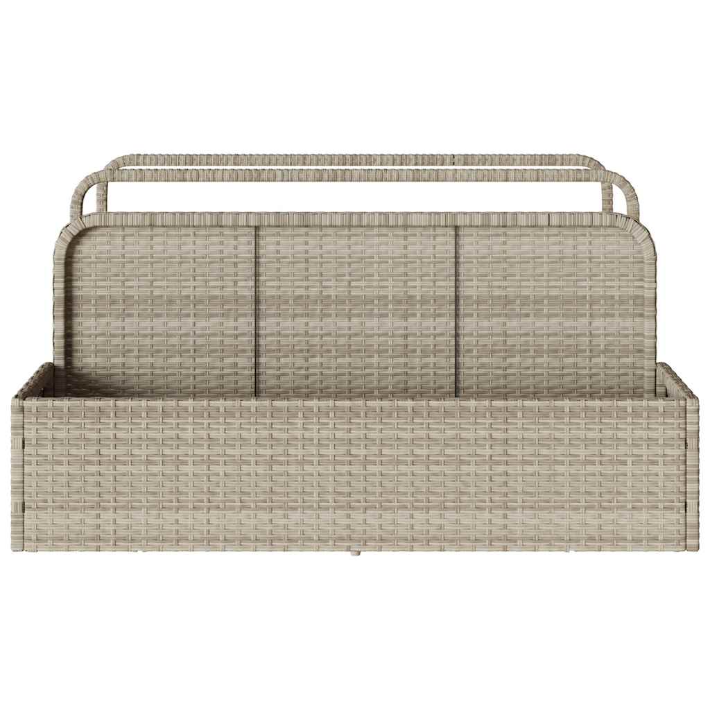 Pool Storage Box Light Grey 110x100x57 cm Poly Rattan