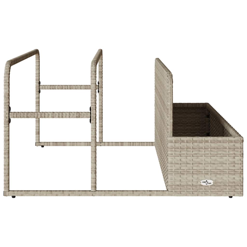 Pool Storage Box Light Grey 110x100x57 cm Poly Rattan
