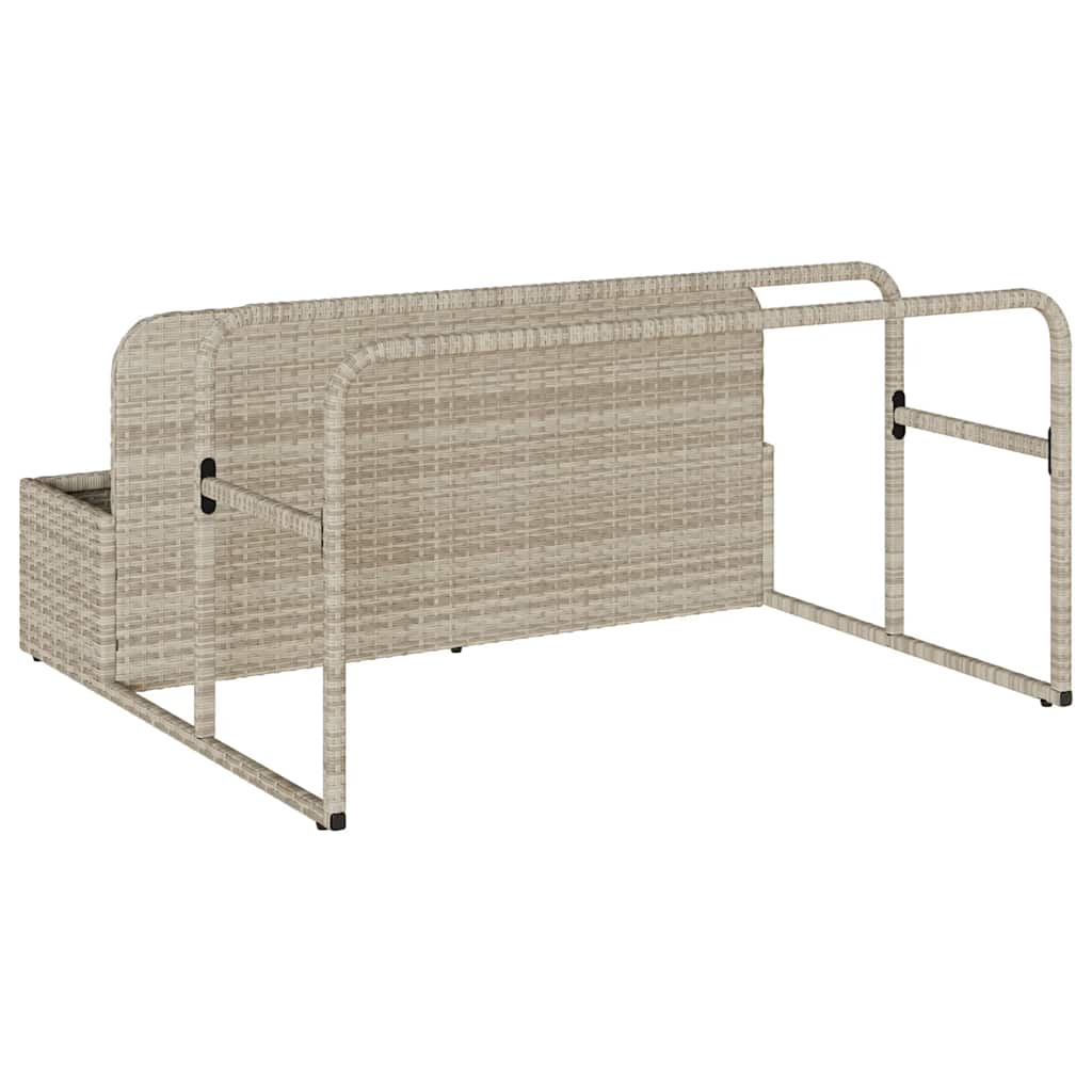 Pool Storage Box Light Grey 110x100x57 cm Poly Rattan