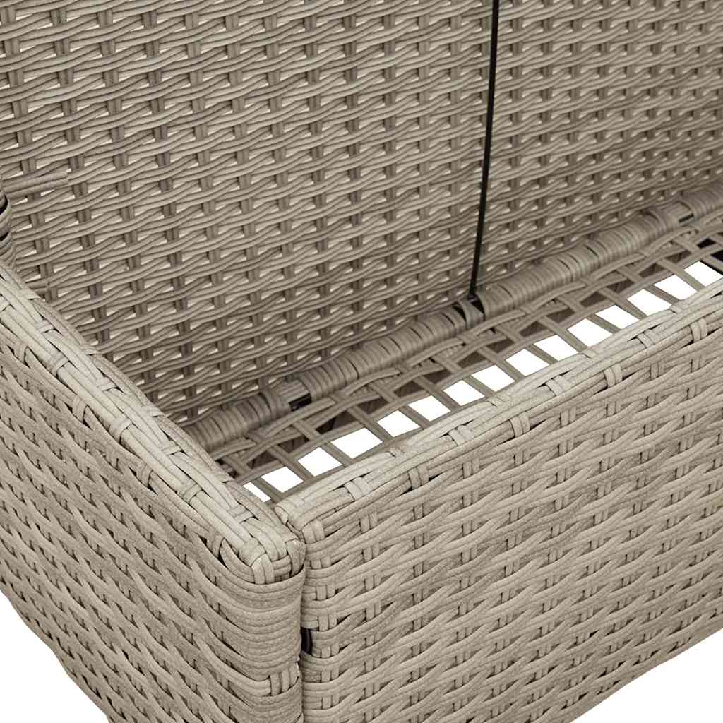 Pool Storage Box Light Grey 110x100x57 cm Poly Rattan