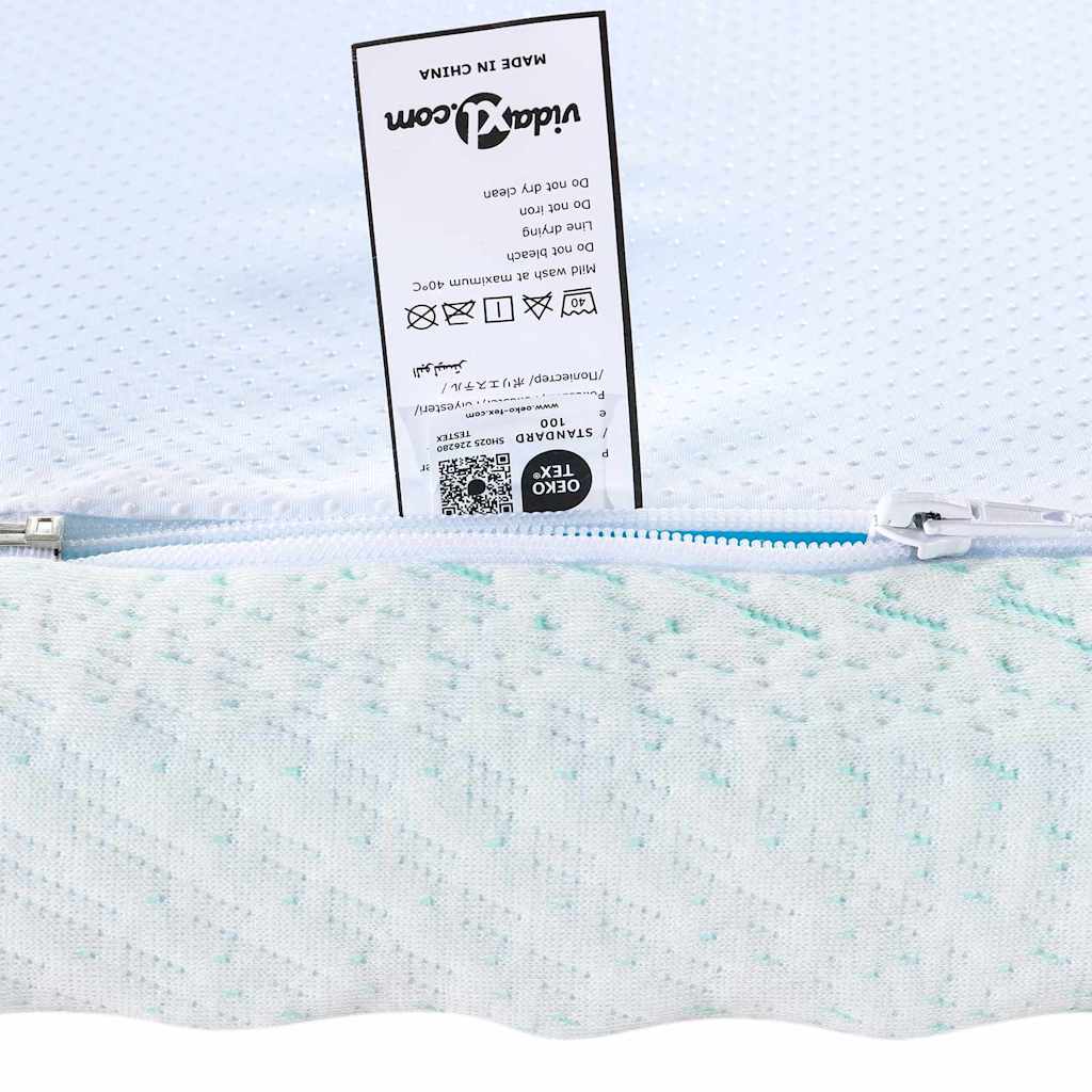 Mattress Topper White and Green 80 x 200 cm Jacquard Fabric