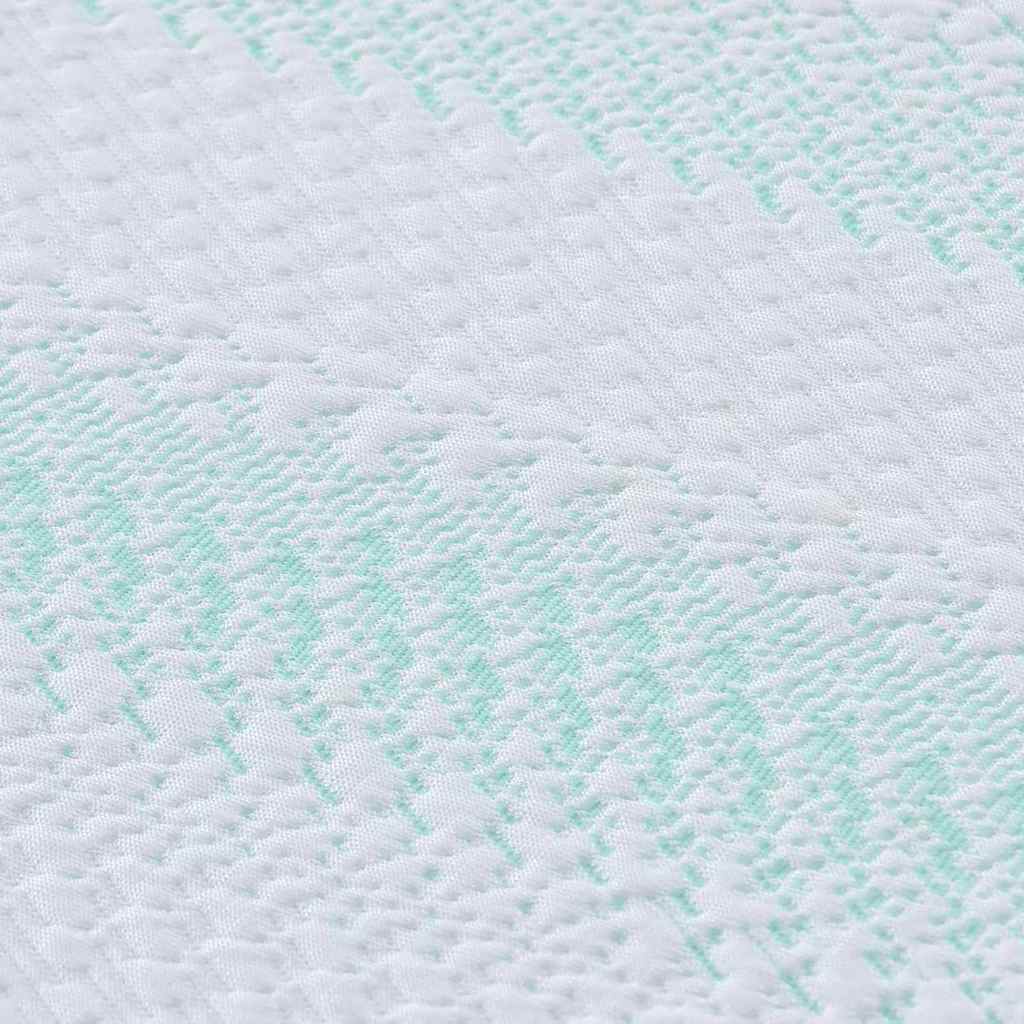 Mattress Topper White and Green 80 x 200 cm Jacquard Fabric