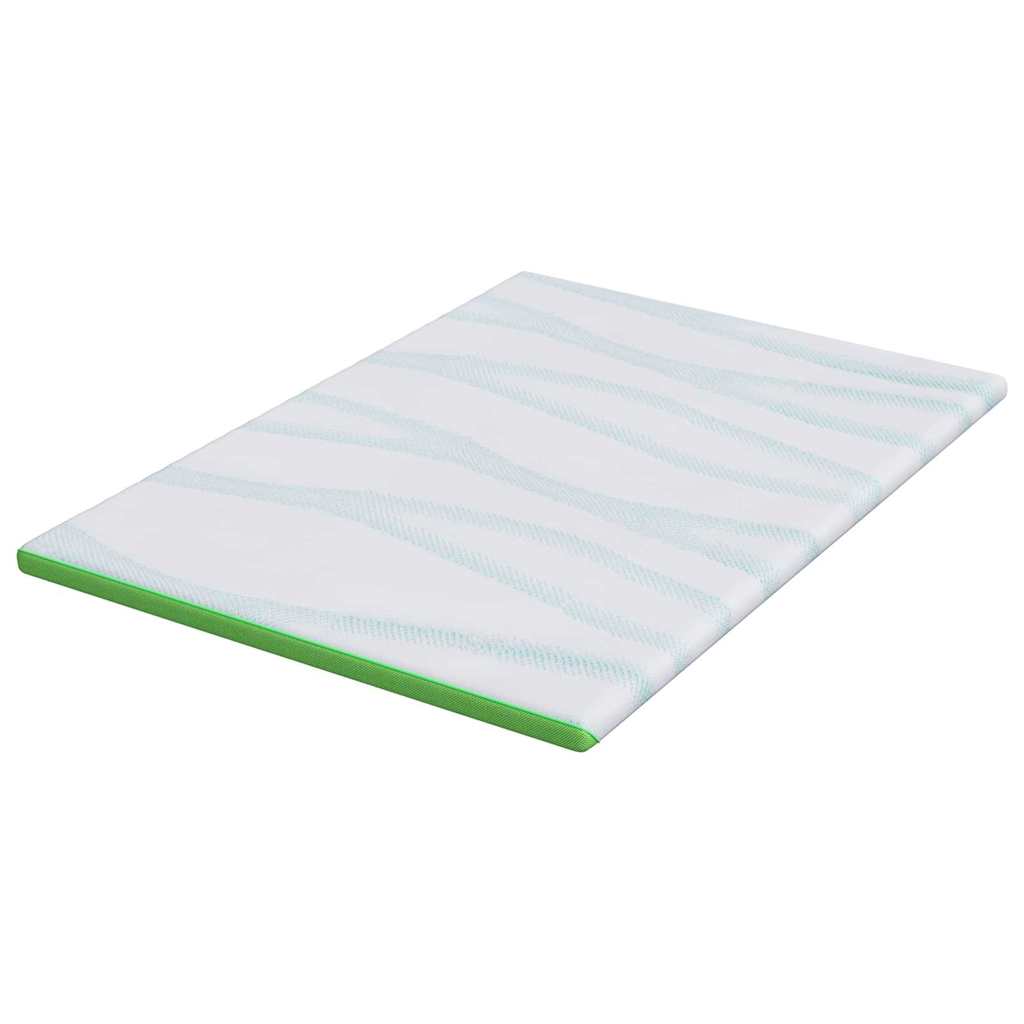Mattress Topper White and Green 180 x 200 cm Jacquard Fabric