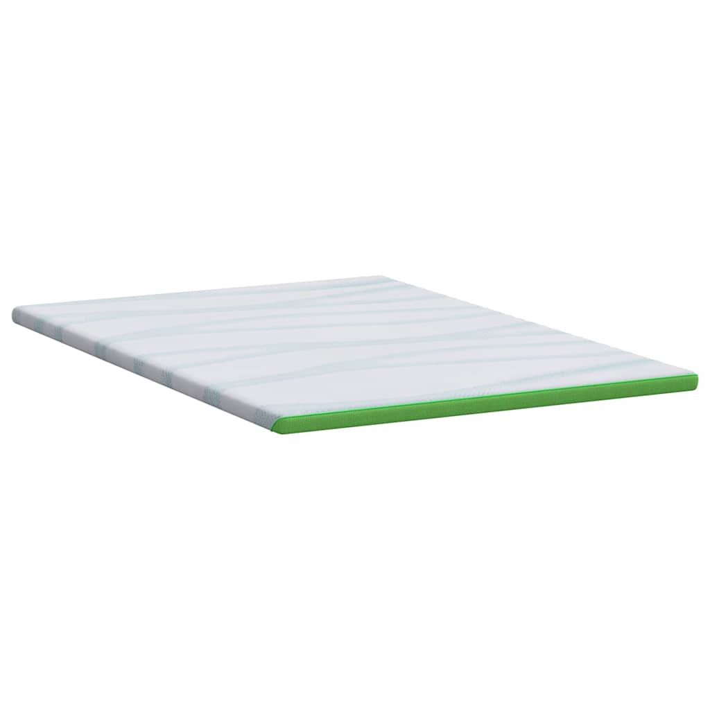 Mattress Topper White and Green 180 x 200 cm Jacquard Fabric