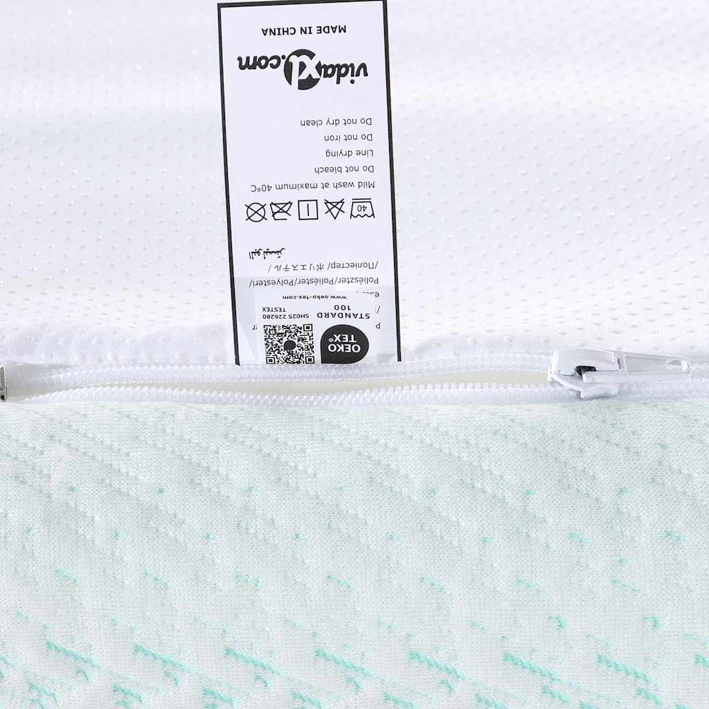 Mattress Topper White and Green 120 x 200 cm Jacquard Fabric