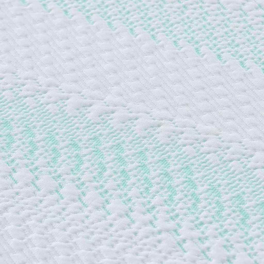 Matratzenauflage Weiß und Grün 180 x 200 cm Jacquard Stoff