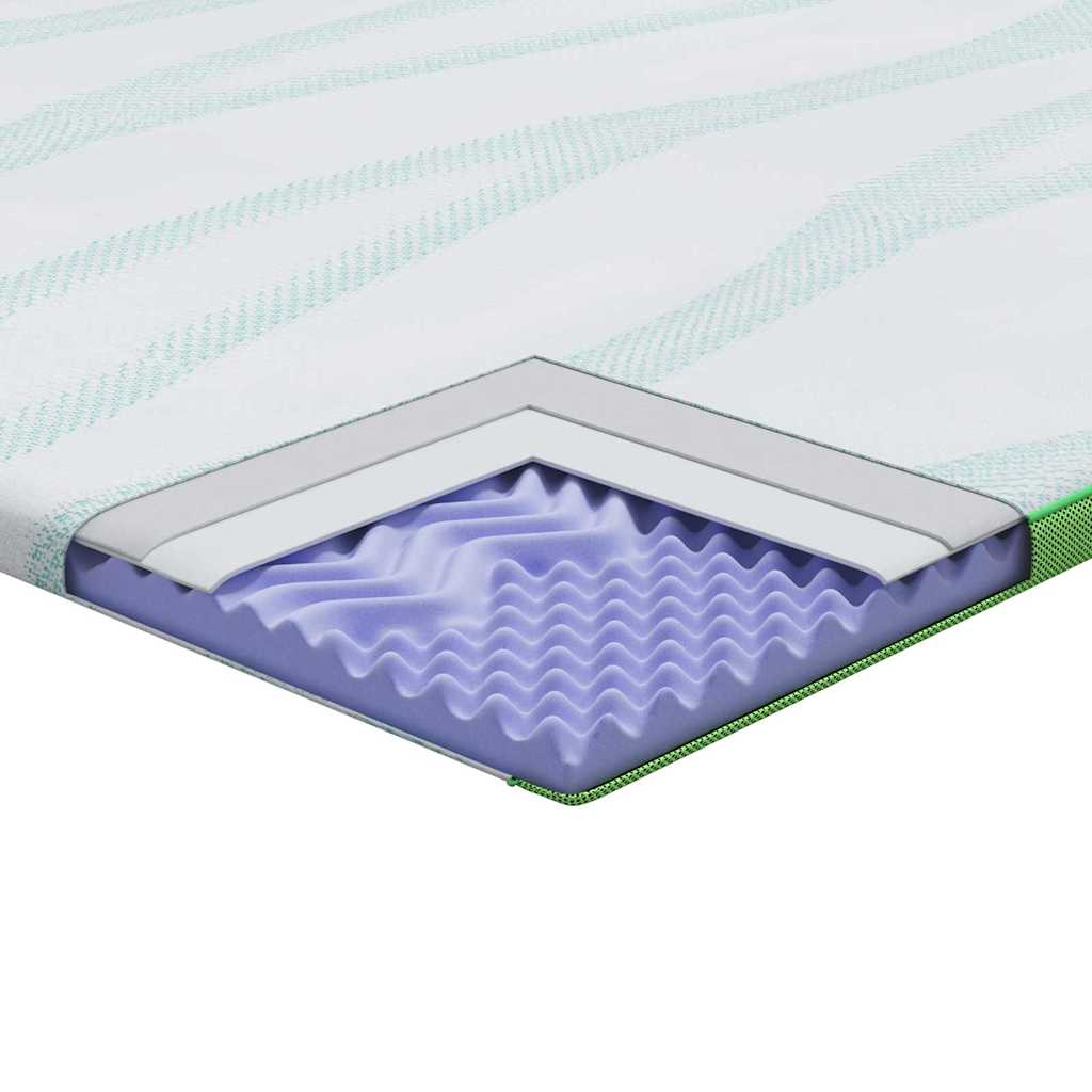 Matratzenauflage Weiß und Grün 140 x 200 cm Jacquard Stoff