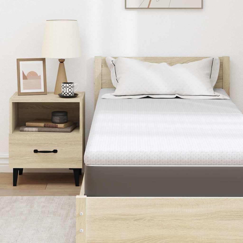 Surmatelas blanc 80 x 200 cm Tissu jacquard