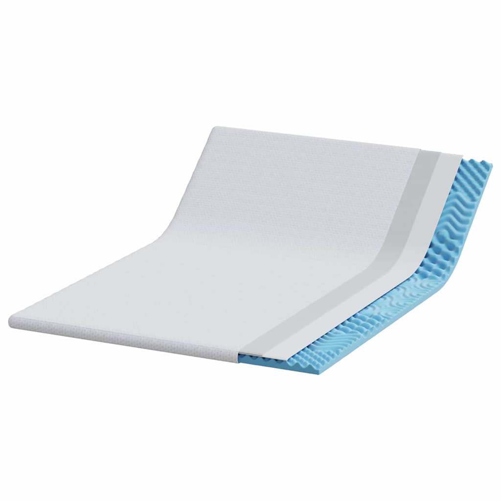 Mattress Topper White 160 x 200 cm Jacquard Fabric