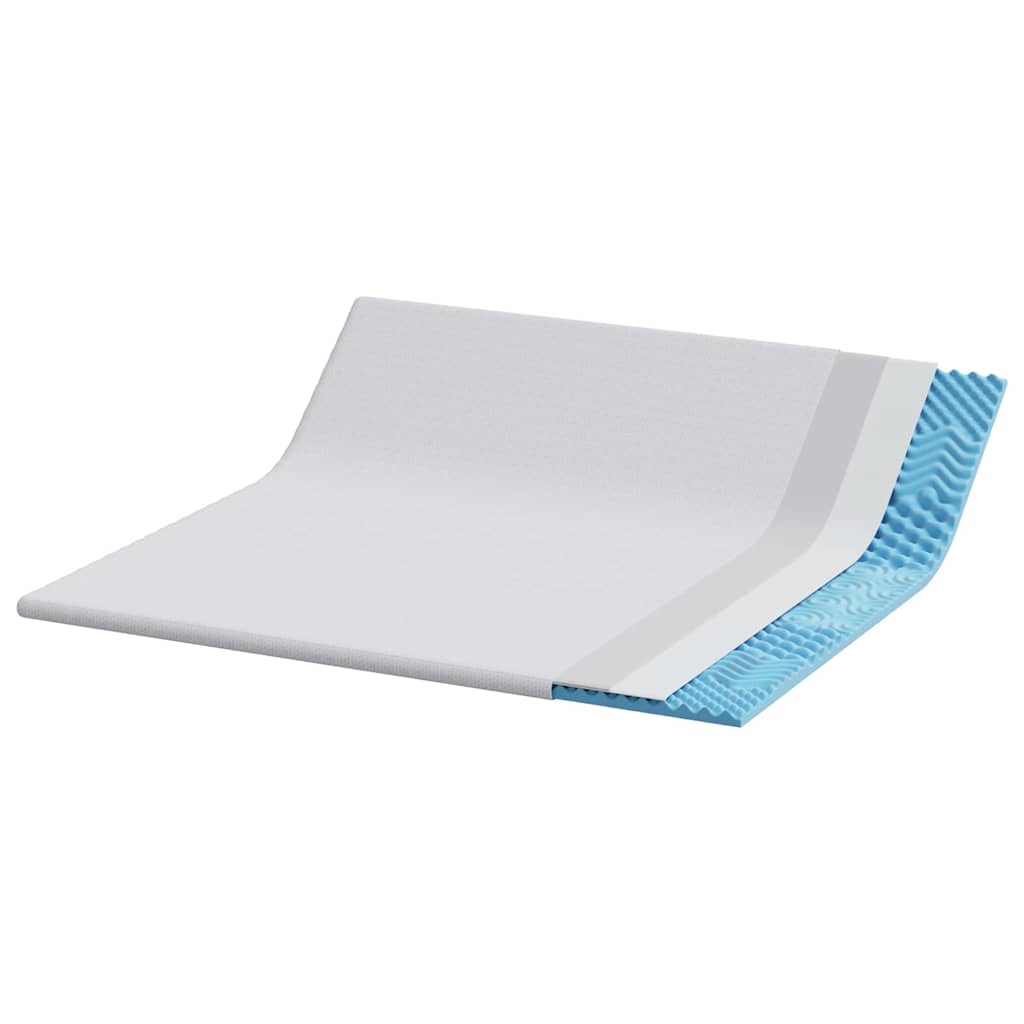 Mattress Topper White 180 x 200 cm Jacquard Fabric