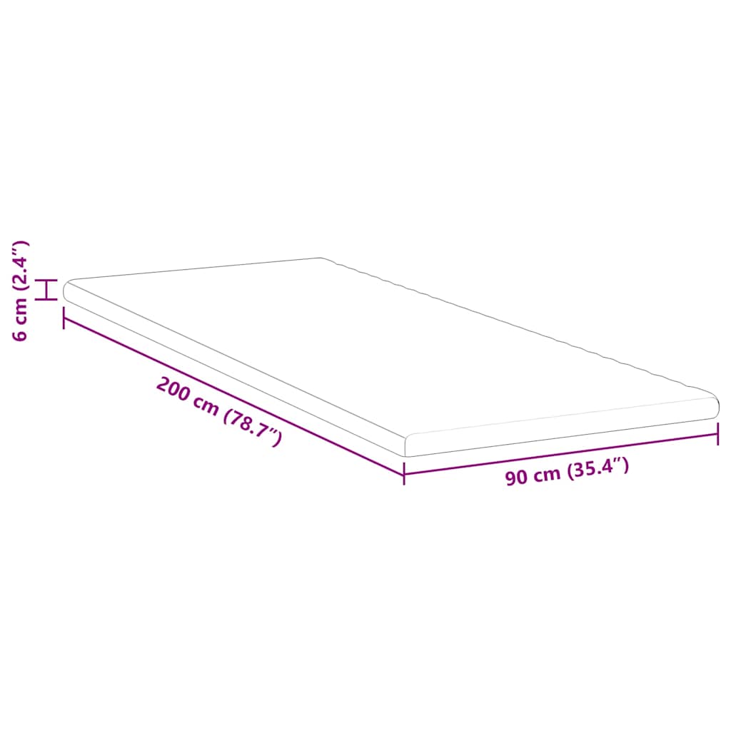 Mattress Topper White 90 x 200 cm Jacquard Fabric