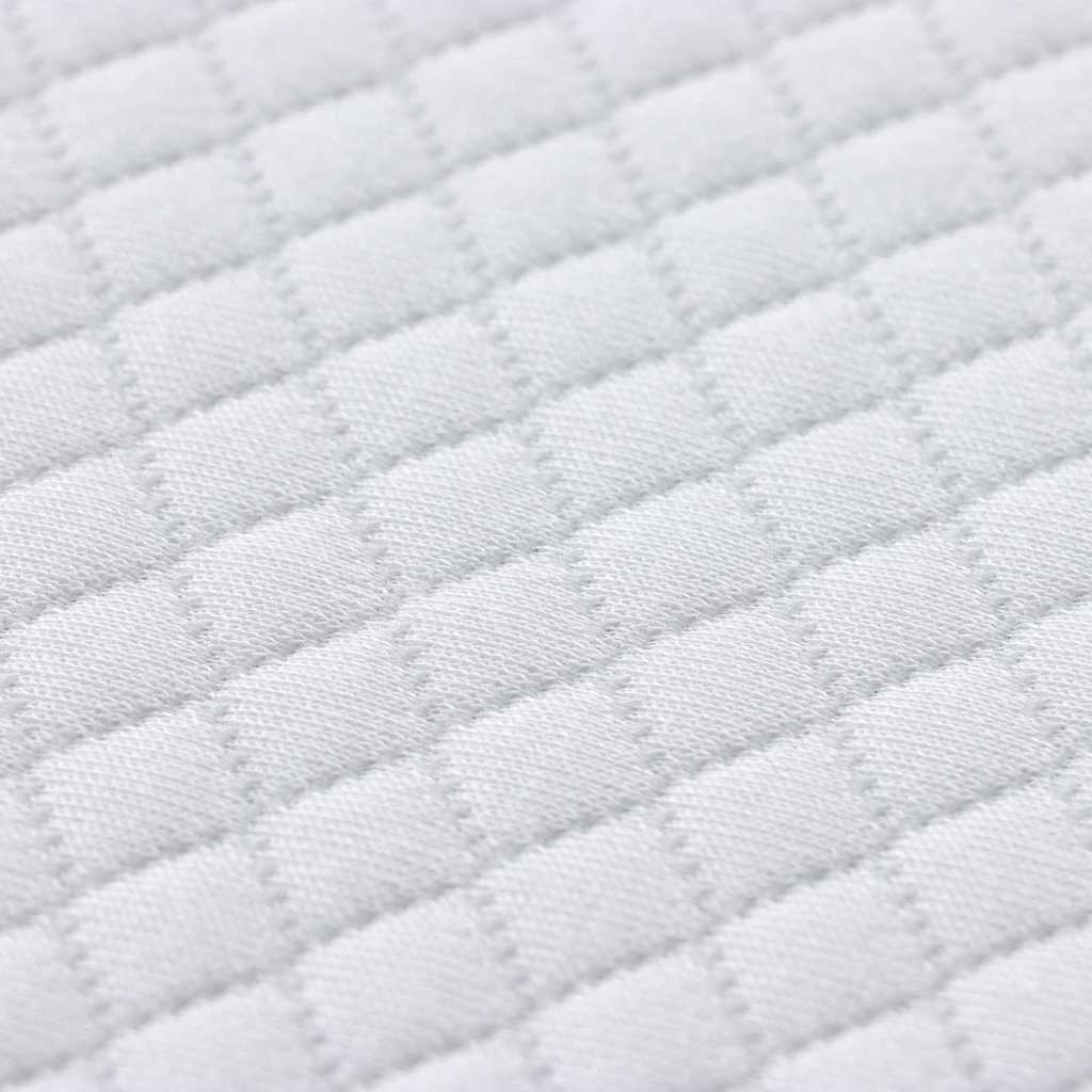 Matratzenauflage Weiß 140 x 190 cm Jacquard Stoff