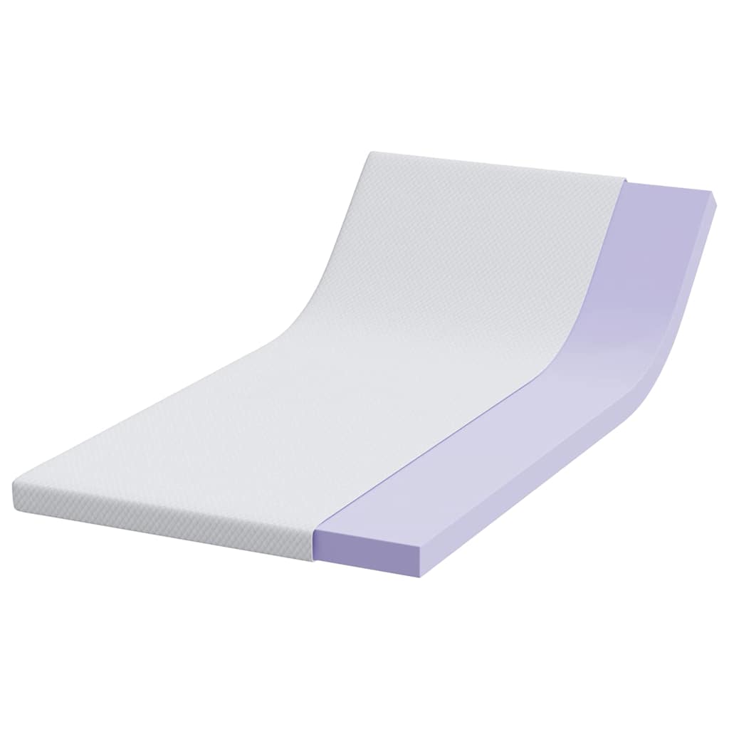 Mattress Topper White 90 x 200 cm Jacquard Fabric