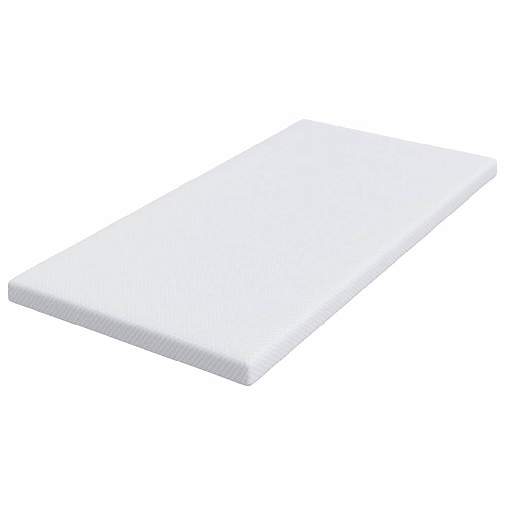 Mattress Topper White 90 x 200 cm Jacquard Fabric