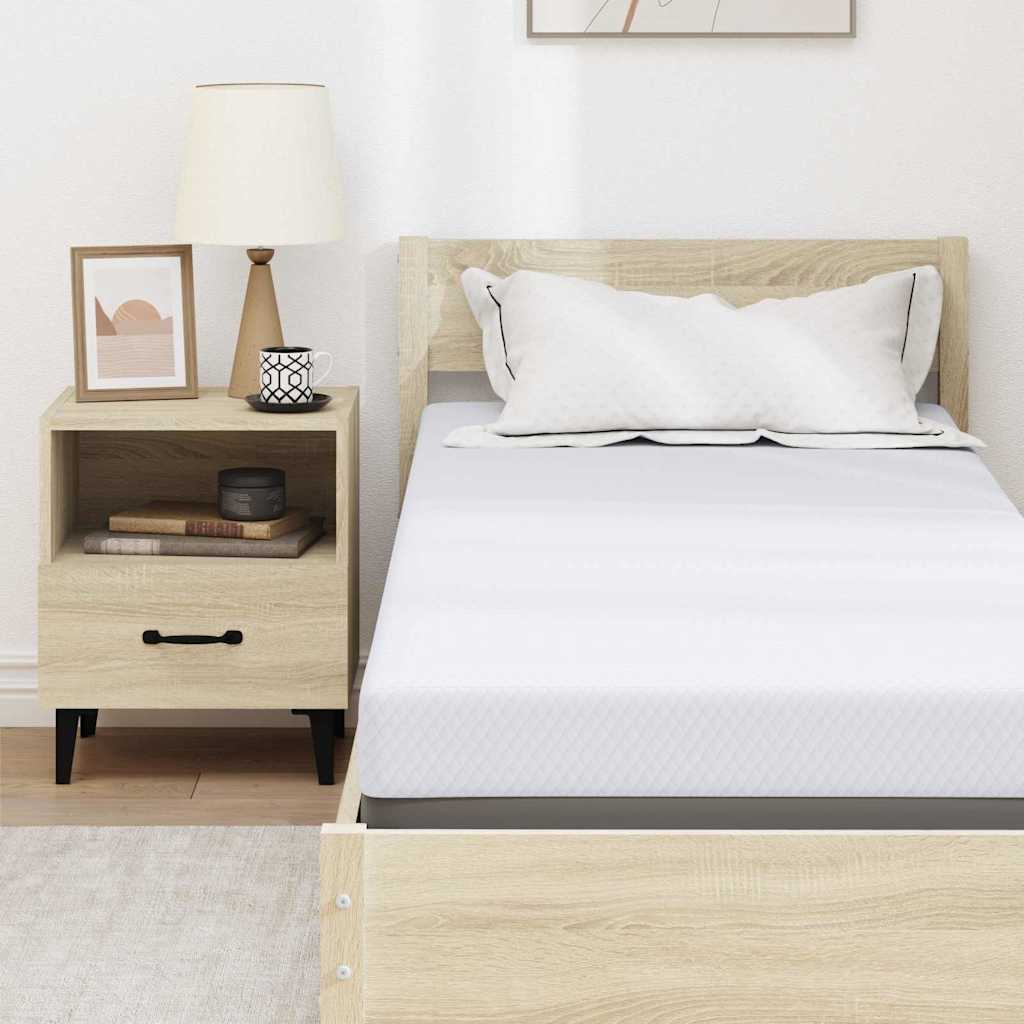 Mattress Topper White 70 x 200 cm Jacquard Fabric