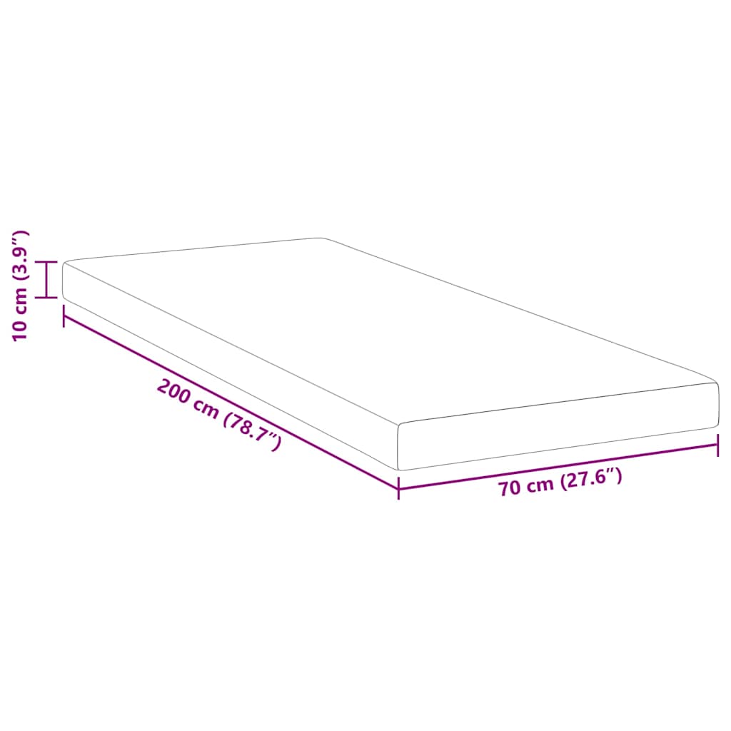Mattress Topper White 70 x 200 cm Jacquard Fabric