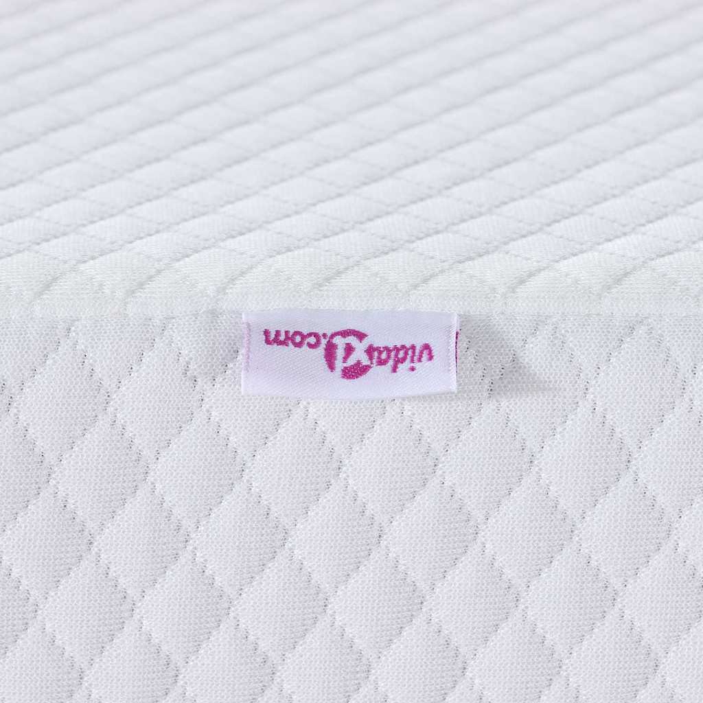 Mattress Topper White 140 x 190 cm Jacquard Fabric