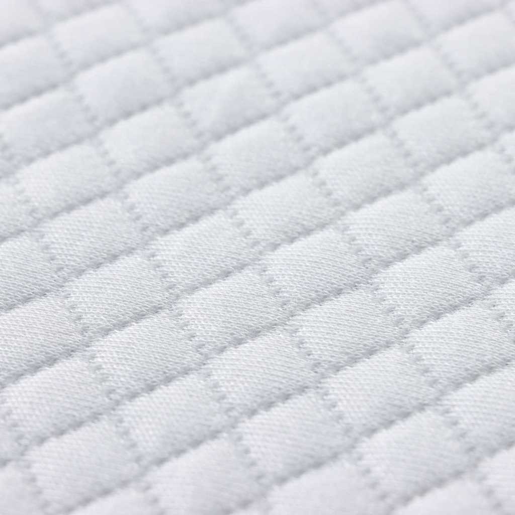 Mattress Topper White 140 x 190 cm Jacquard Fabric
