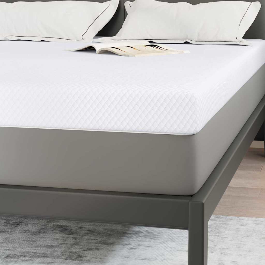 Mattress Topper White 140 x 190 cm Jacquard Fabric