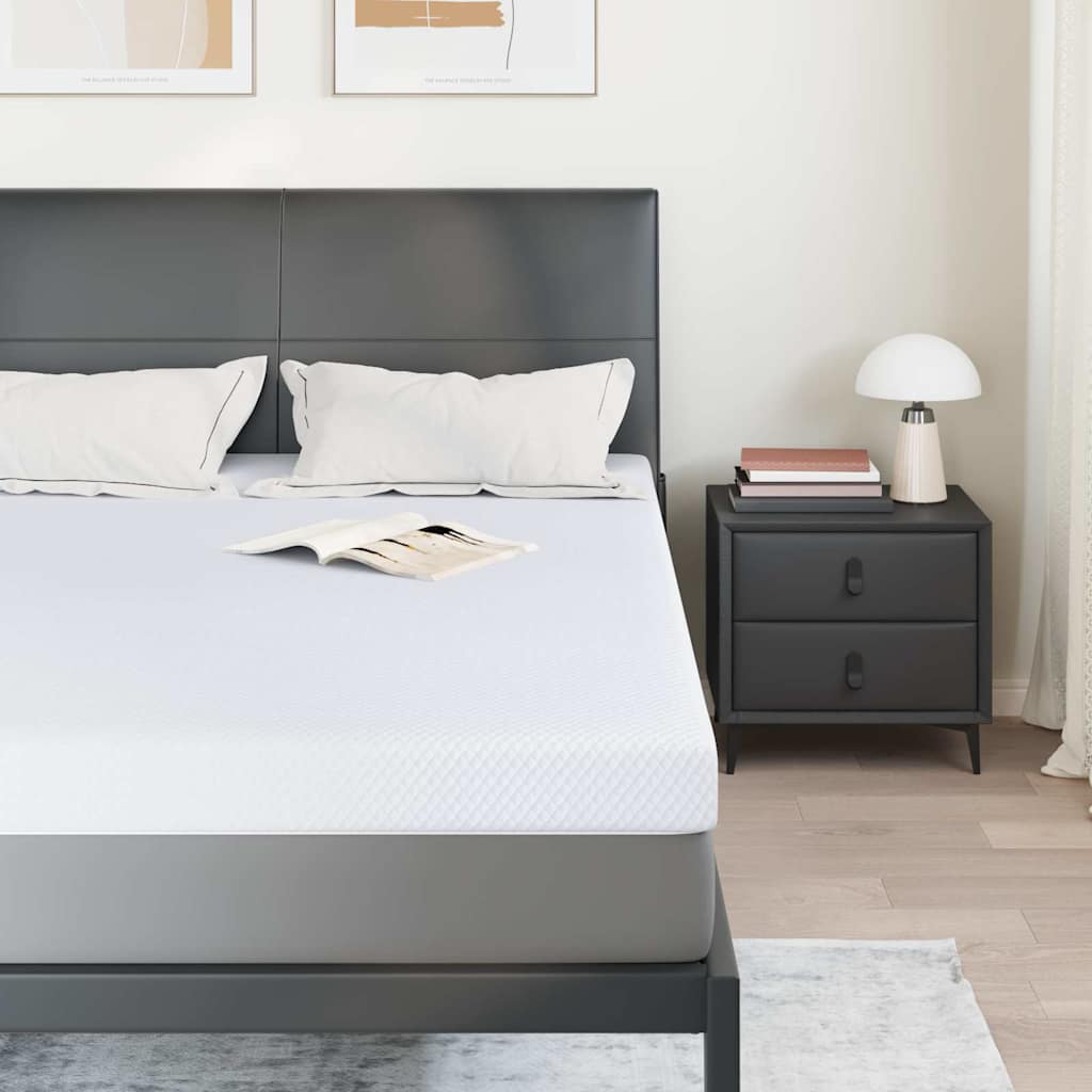 Mattress Topper White 140 x 190 cm Jacquard Fabric